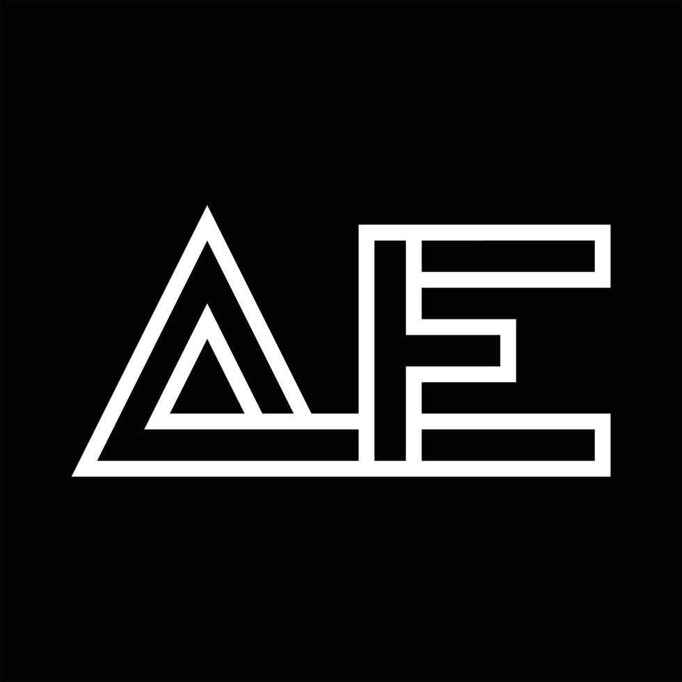 ae-Logo-Monogramm mit negativem Raum im Linienstil vektor