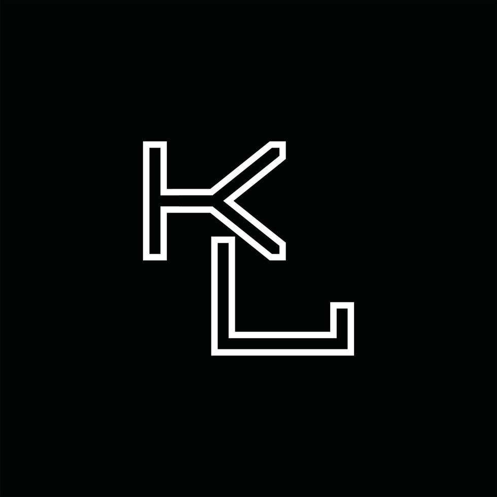 kl logotyp monogram med linje stil design mall vektor