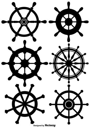 Vektor Ship Wheel Icon Set