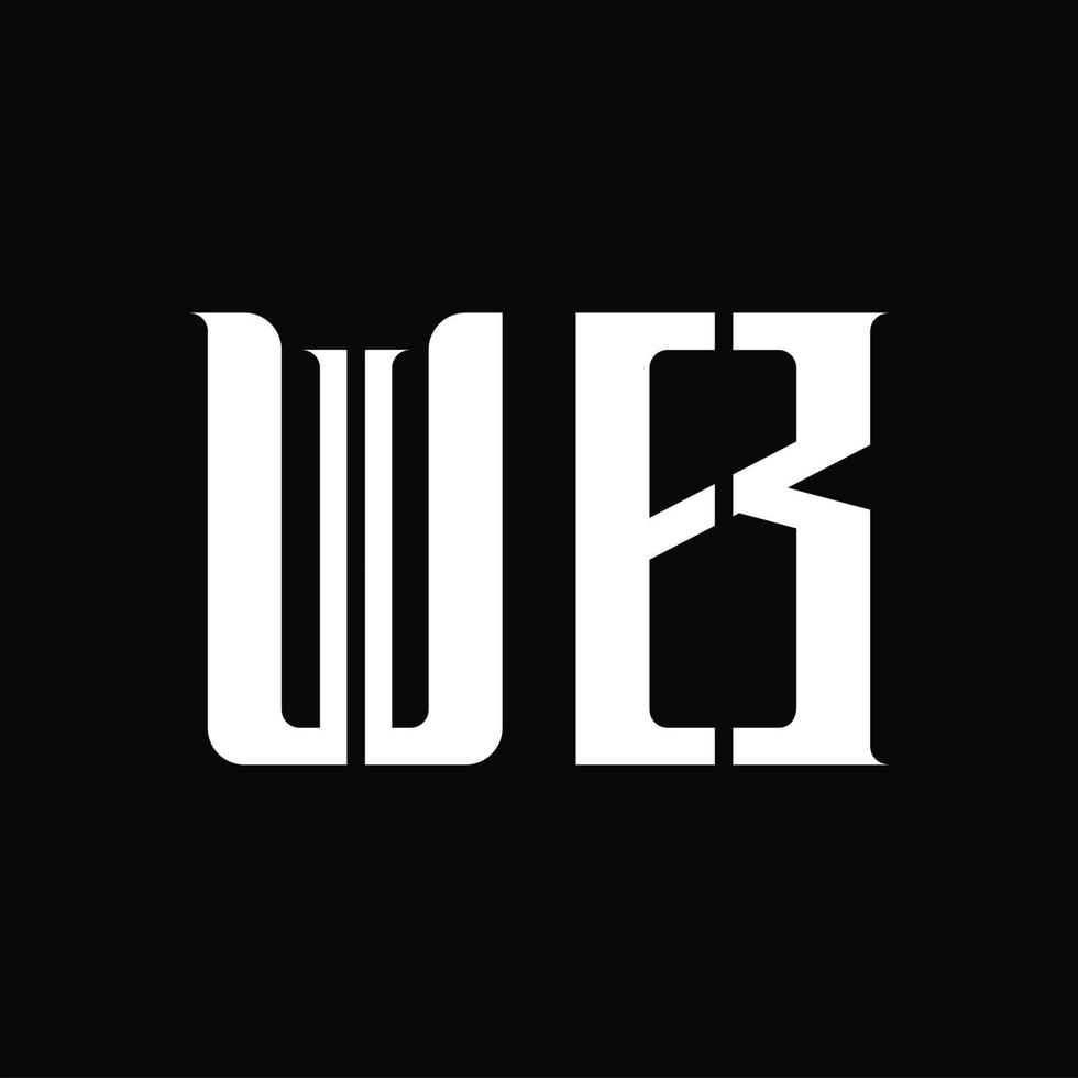 wb logotyp monogram med mitten skiva design mall vektor