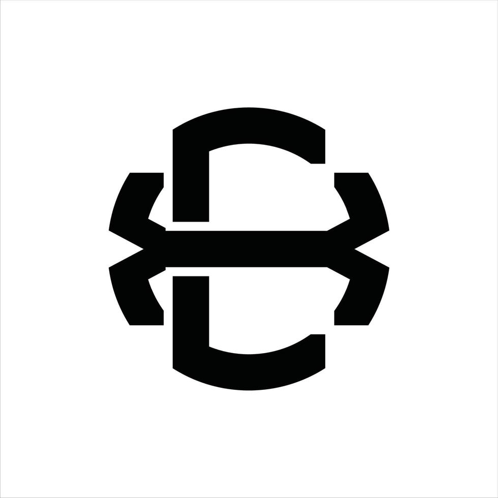 cx logotyp monogram design mall vektor