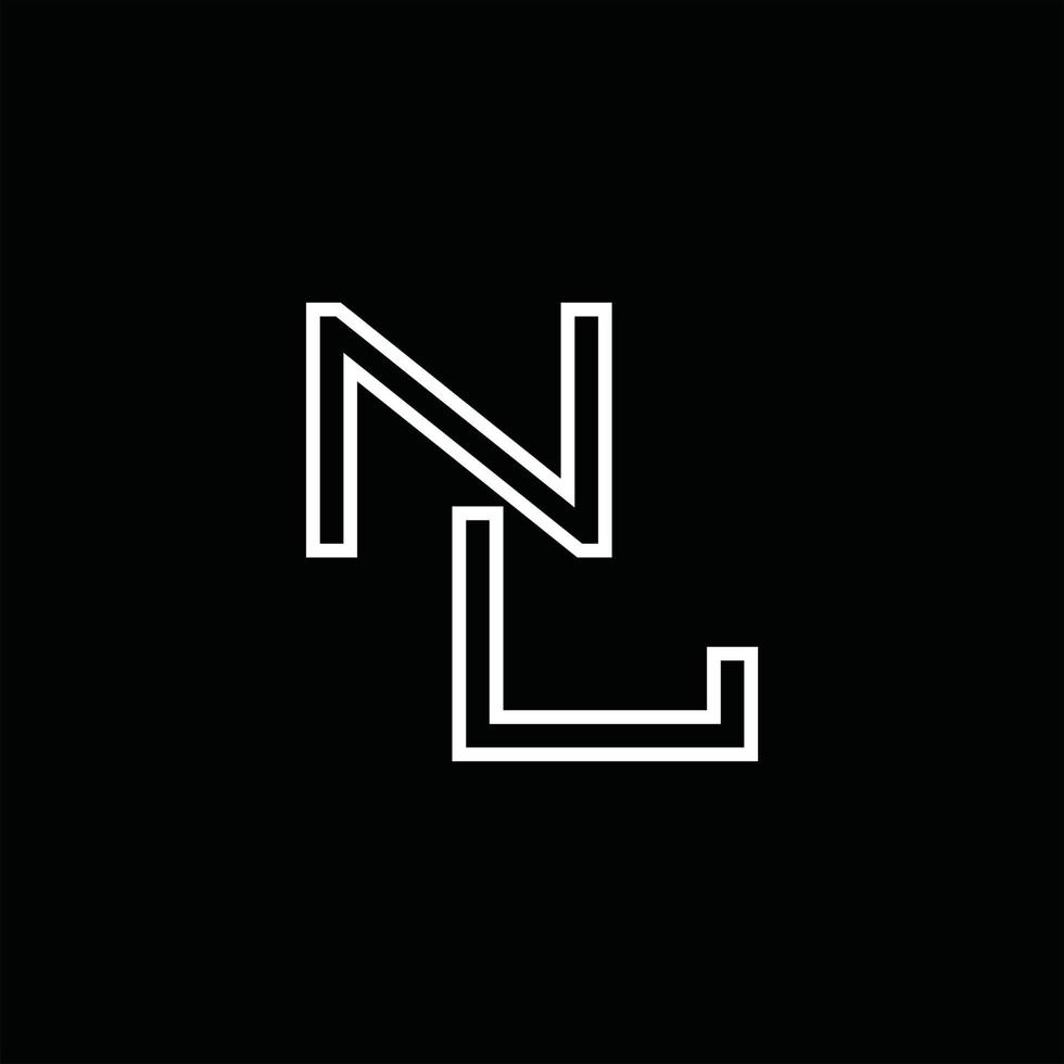 nl-Logo-Monogramm mit Linienstil-Designvorlage vektor