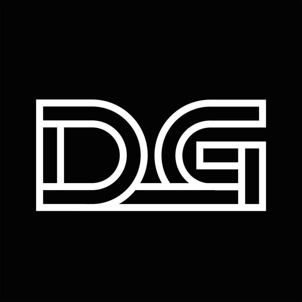 dg-Logo-Monogramm mit negativem Raum im Linienstil vektor