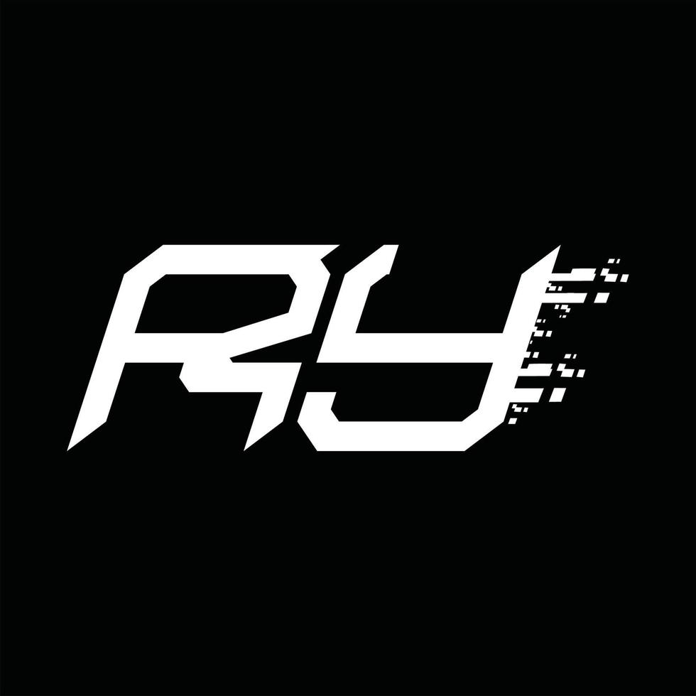 ry-Logo-Monogramm abstrakte Geschwindigkeitstechnologie-Designvorlage vektor