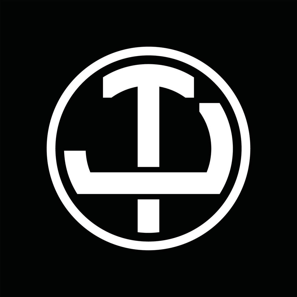 tj logotyp monogram design mall vektor