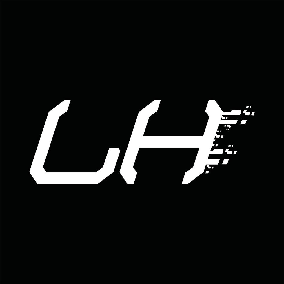 lh-logo-monogramm abstrakte geschwindigkeitstechnologie-entwurfsvorlage vektor