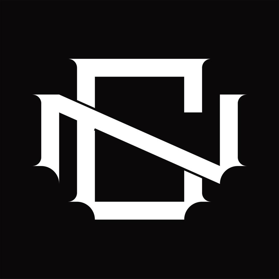 nc logotyp monogram med årgång överlappande länkad stil design mall vektor