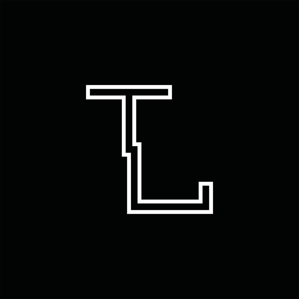 tl-Logo-Monogramm mit Linienstil-Designvorlage vektor