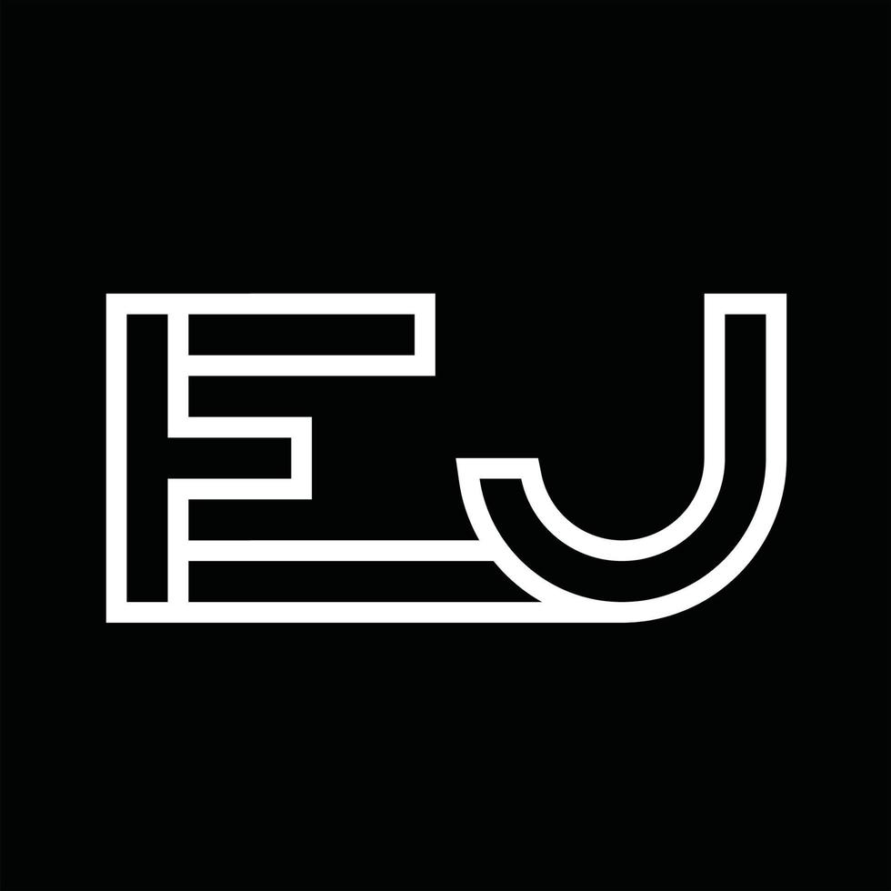 ej-logo-monogramm mit negativem raum im linienstil vektor