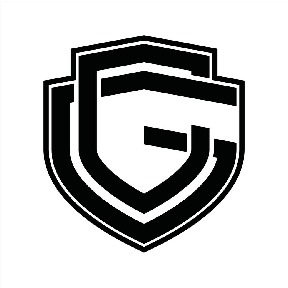 CG-Logo-Monogramm-Vintage-Design-Vorlage vektor