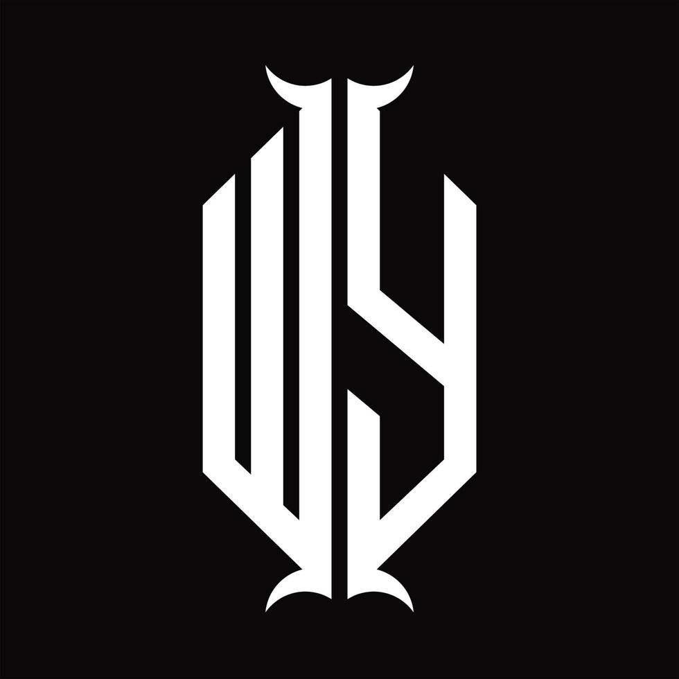 wy-Logo-Monogramm mit Hornform-Designvorlage vektor