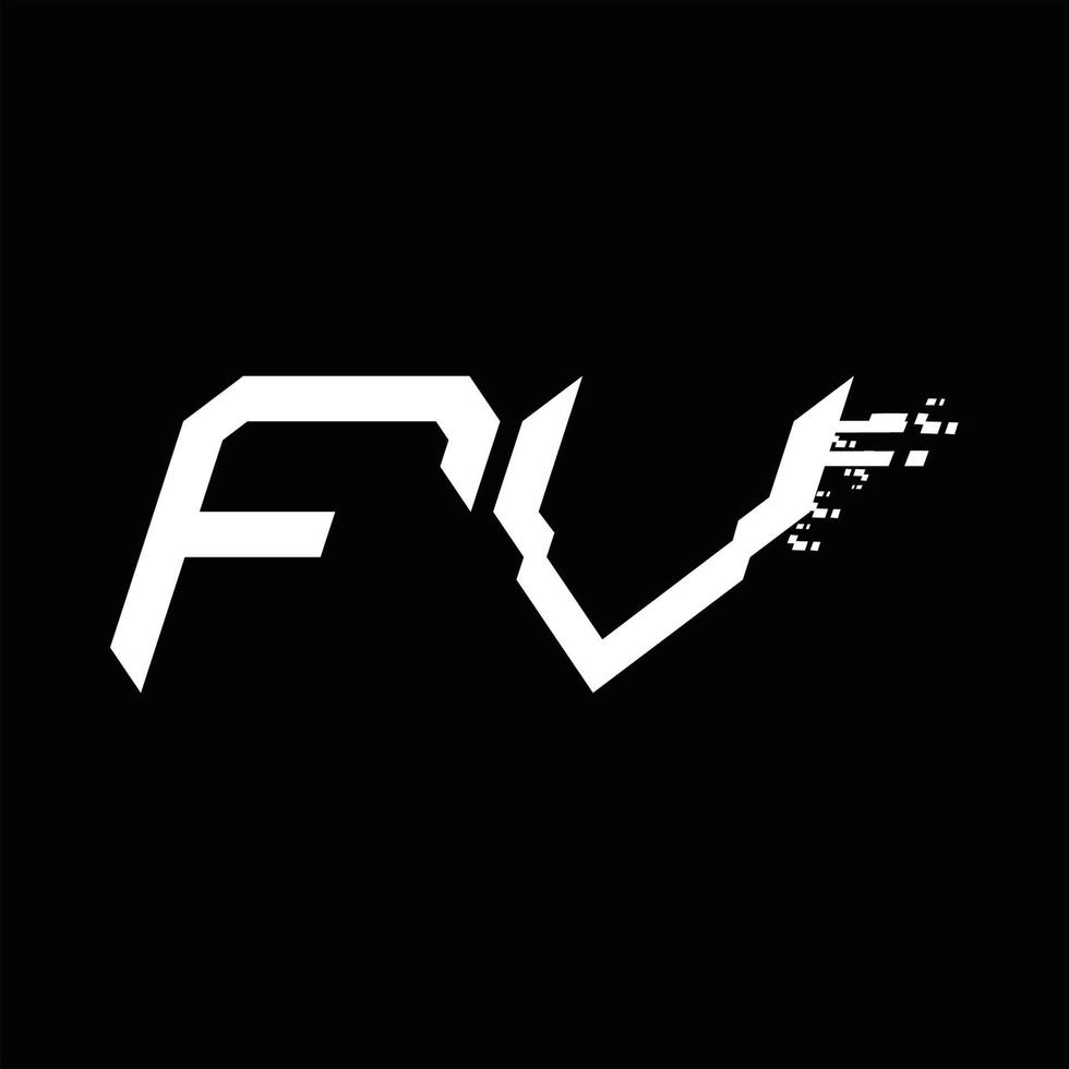 Designvorlage für fv-Logo-Monogramm mit abstrakter Geschwindigkeitstechnologie vektor