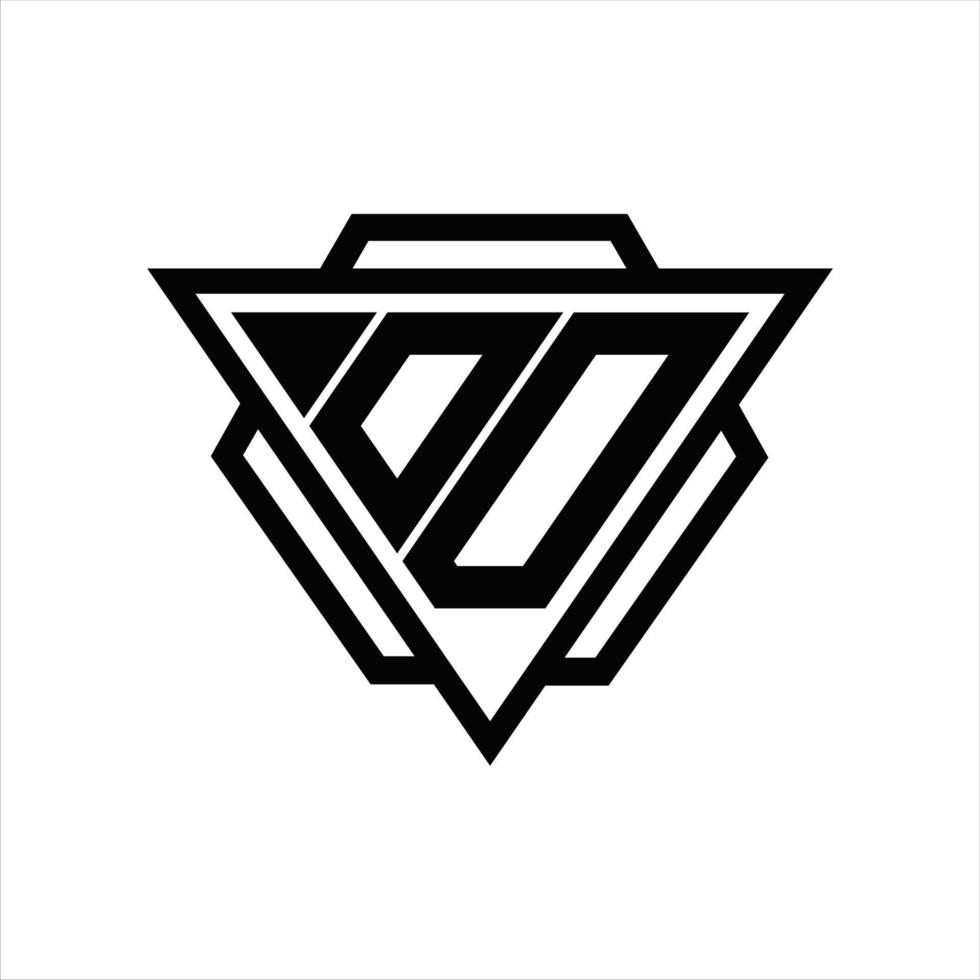 od logotyp monogram med triangel och sexhörning mall vektor