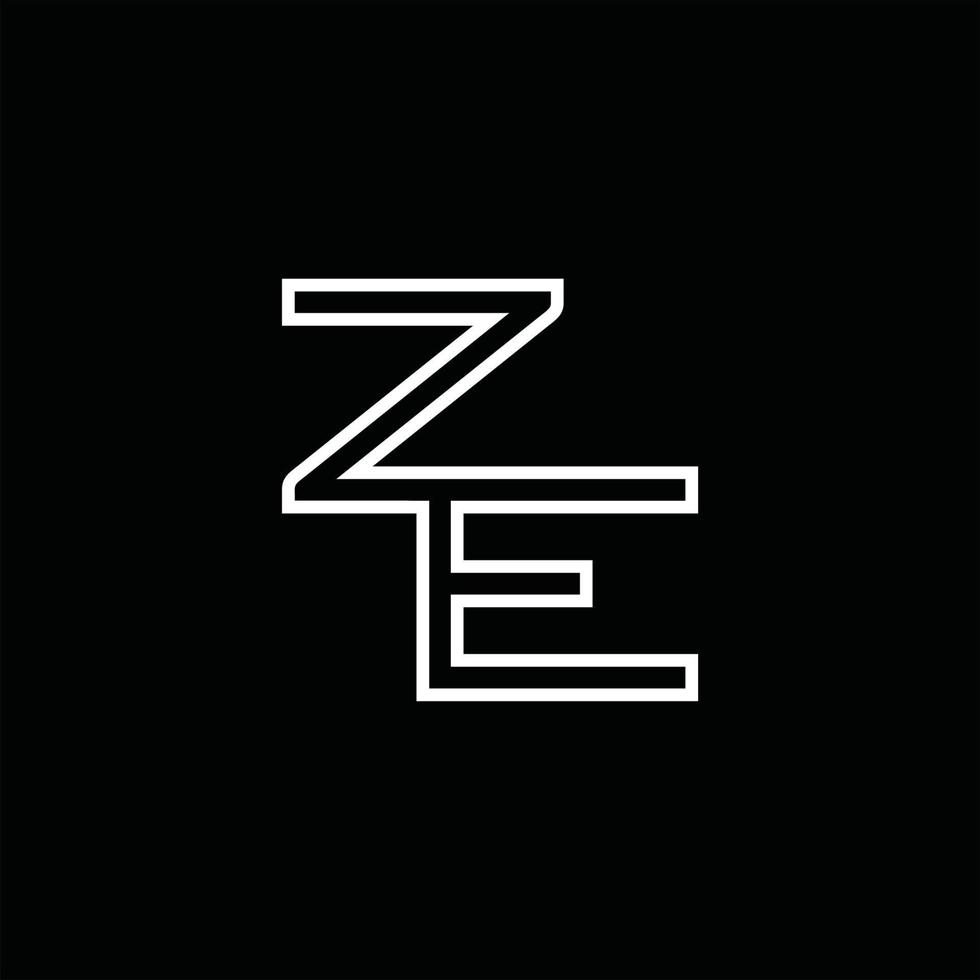 ze-Logo-Monogramm mit Linienstil-Designvorlage vektor