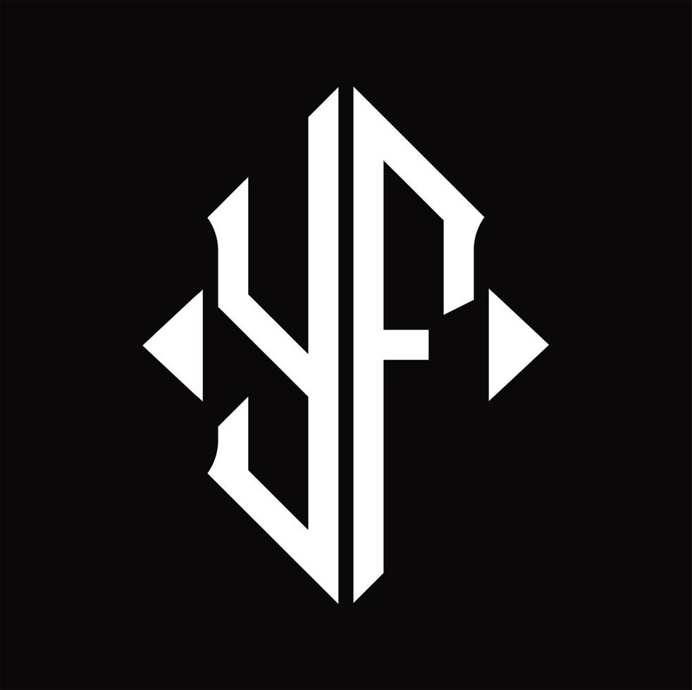 yf logotyp monogram med skydda form isolerat design mall vektor