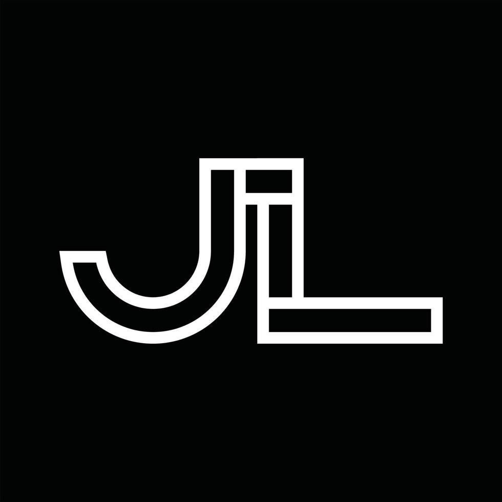 jl logotyp monogram med linje stil negativ Plats vektor