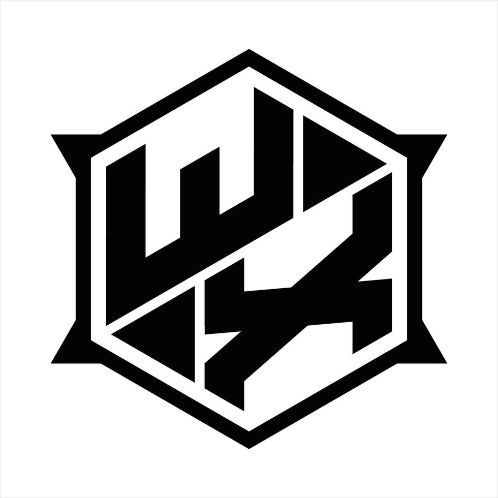 wx logotyp monogram design mall vektor