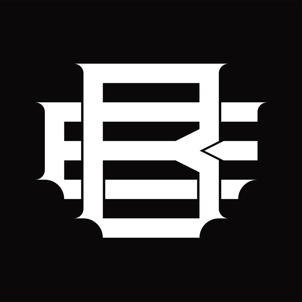 eb-Logo-Monogramm mit überlappender Vintage-Designvorlage im verknüpften Stil vektor
