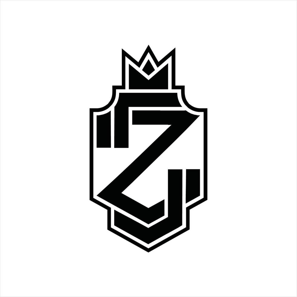 zz logotyp monogram design mall vektor