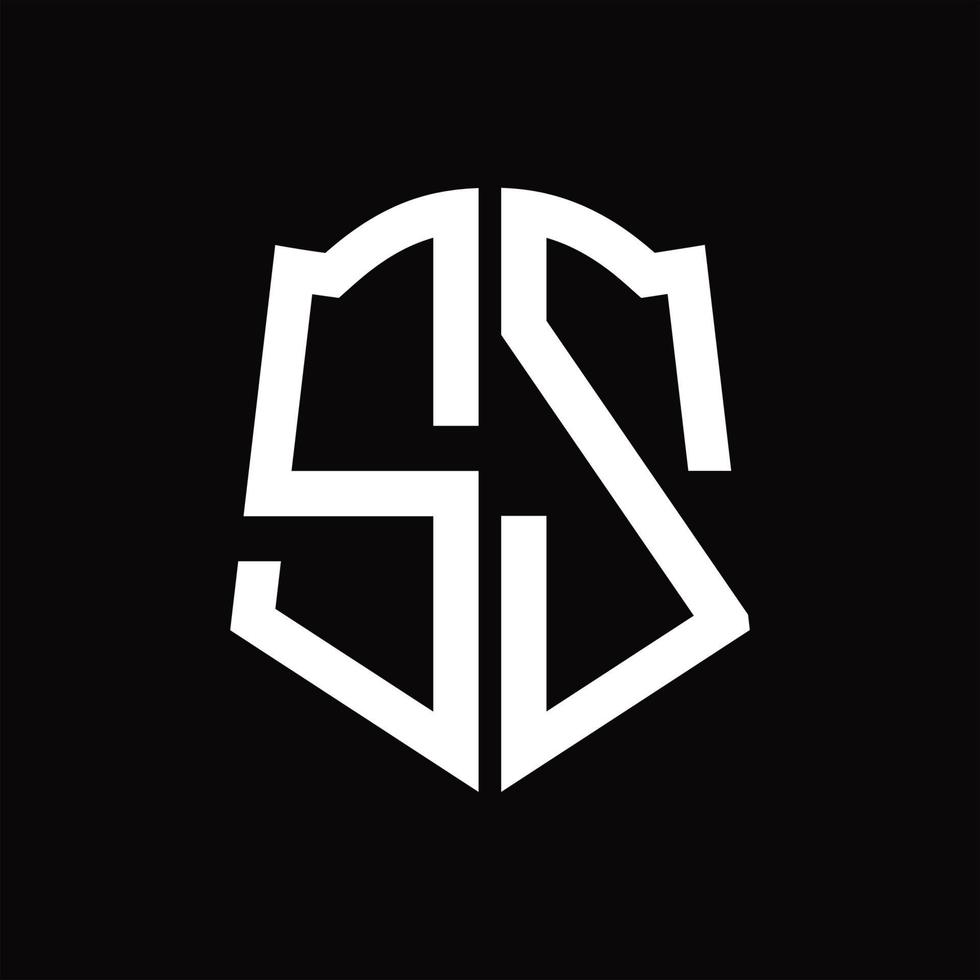 sz logotyp monogram med skydda form band design mall vektor