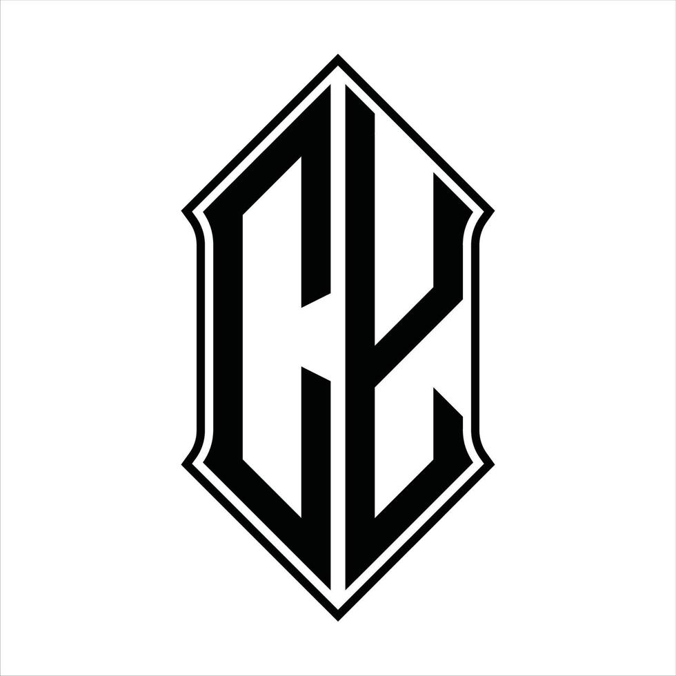 cy logotyp monogram med sköldform och översikt design mall vektor ikon abstrakt