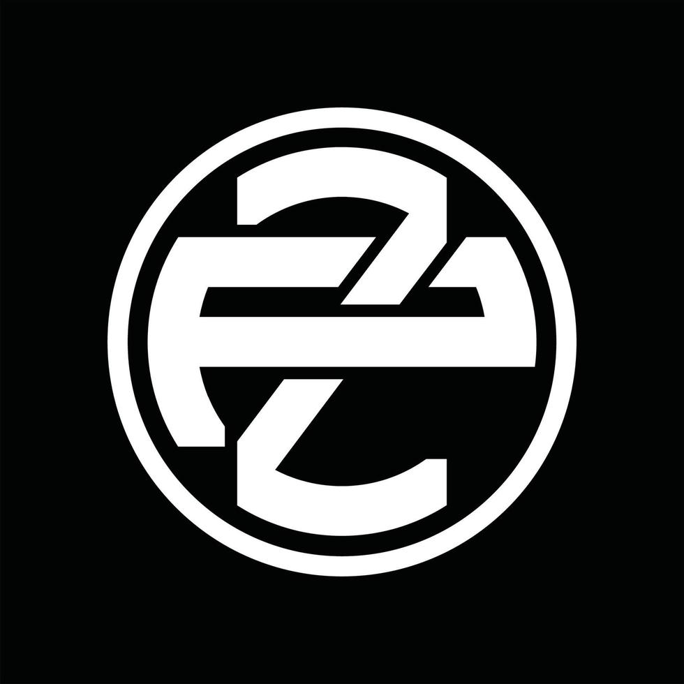 Z P logotyp monogram design mall vektor