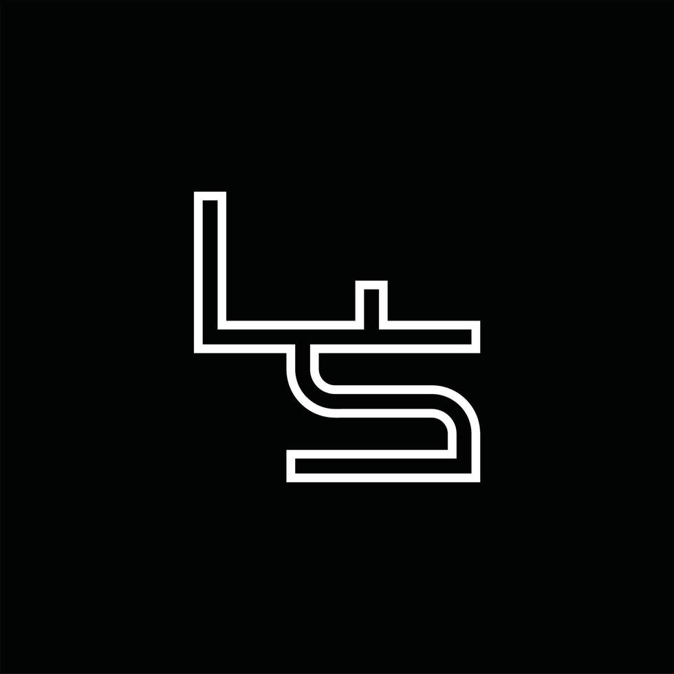 ls-Logo-Monogramm mit Linienstil-Designvorlage vektor