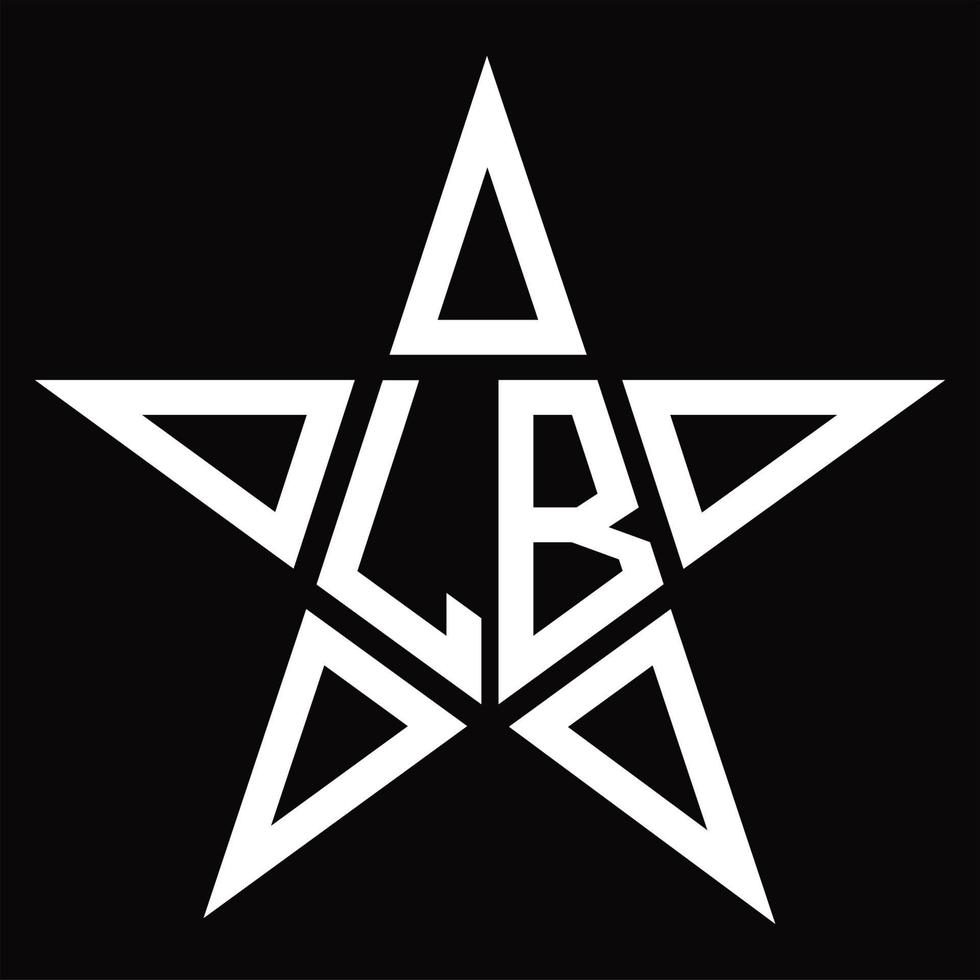 lb-Logo-Monogramm mit sternförmiger Designvorlage vektor
