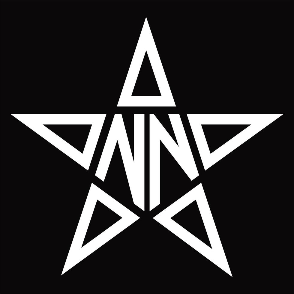 nn-Logo-Monogramm mit Sternform-Designvorlage vektor