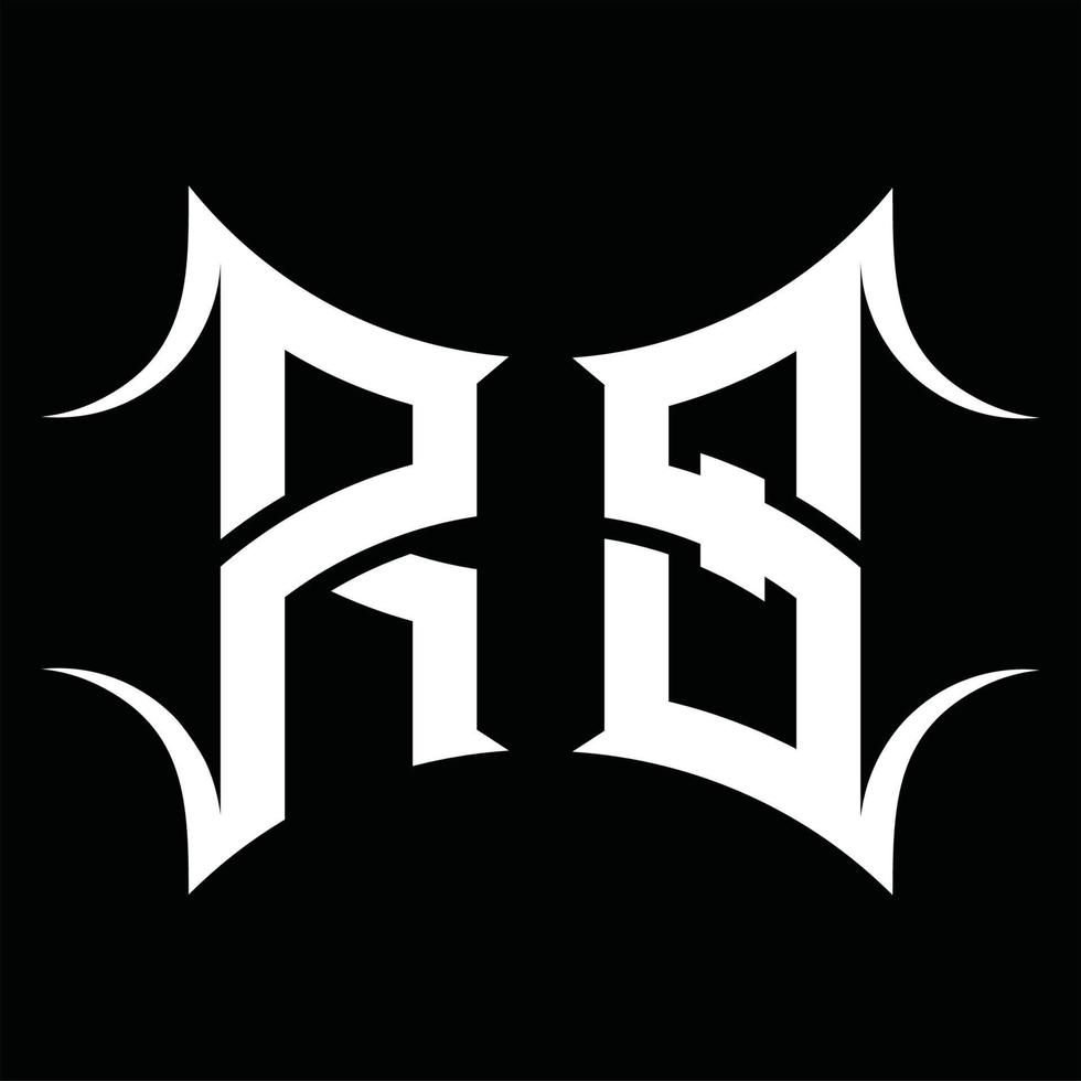 rs logotyp monogram med abstrakt form design mall vektor