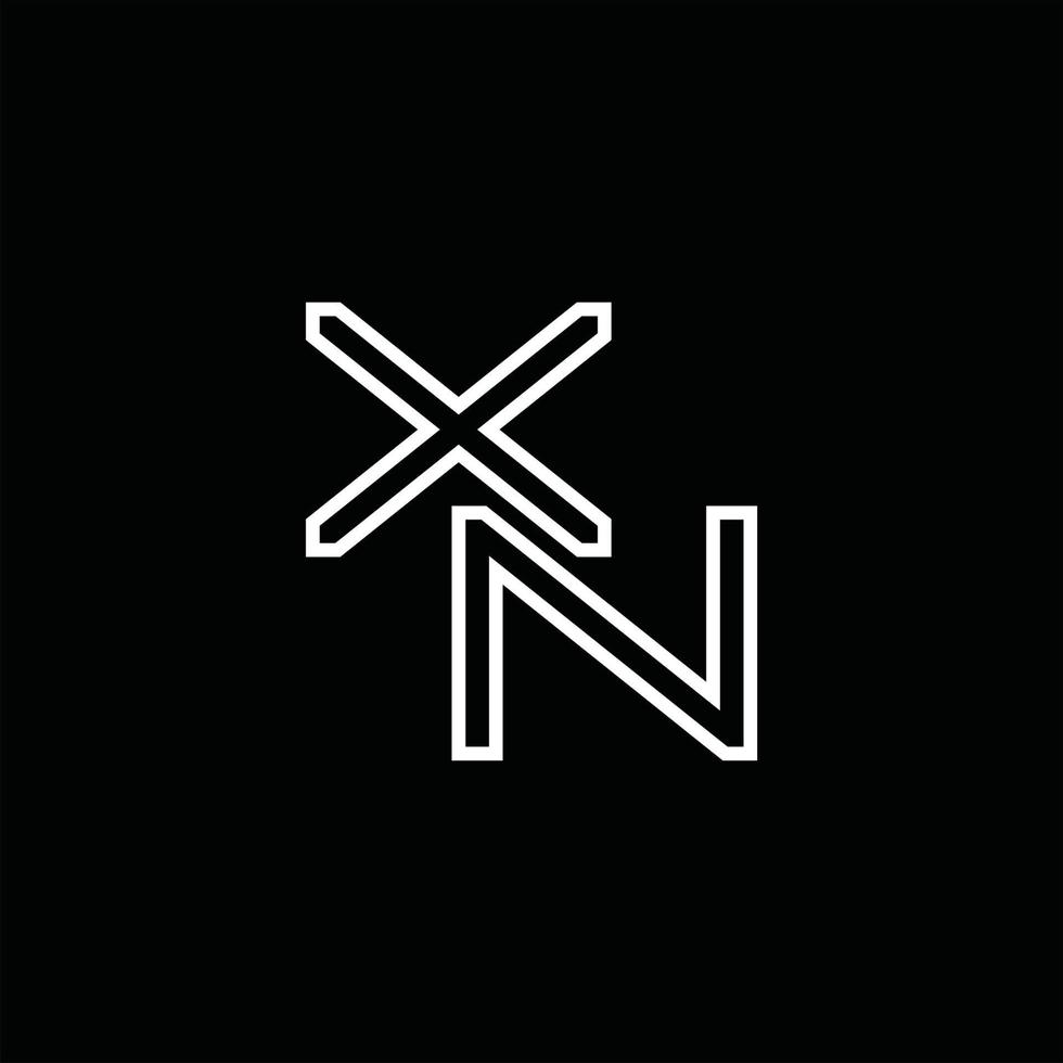 xn-Logo-Monogramm mit Linienstil-Designvorlage vektor