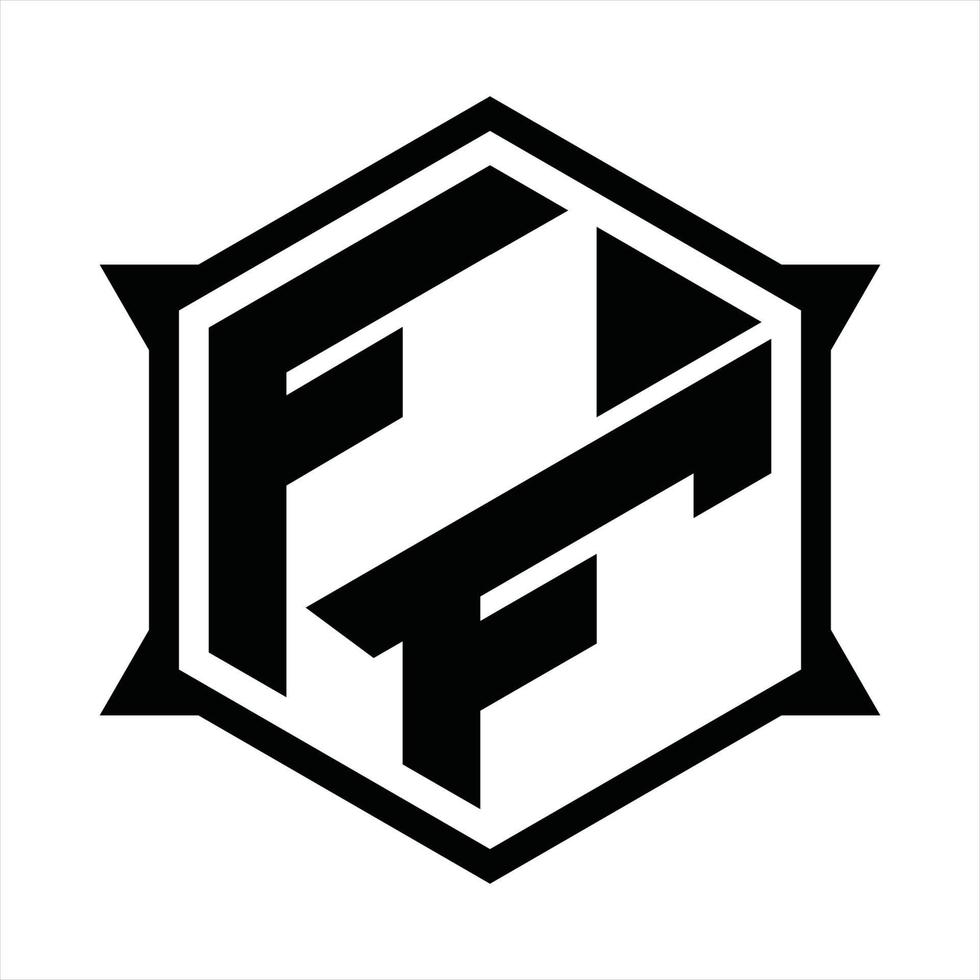 ff-Logo-Monogramm-Designvorlage vektor