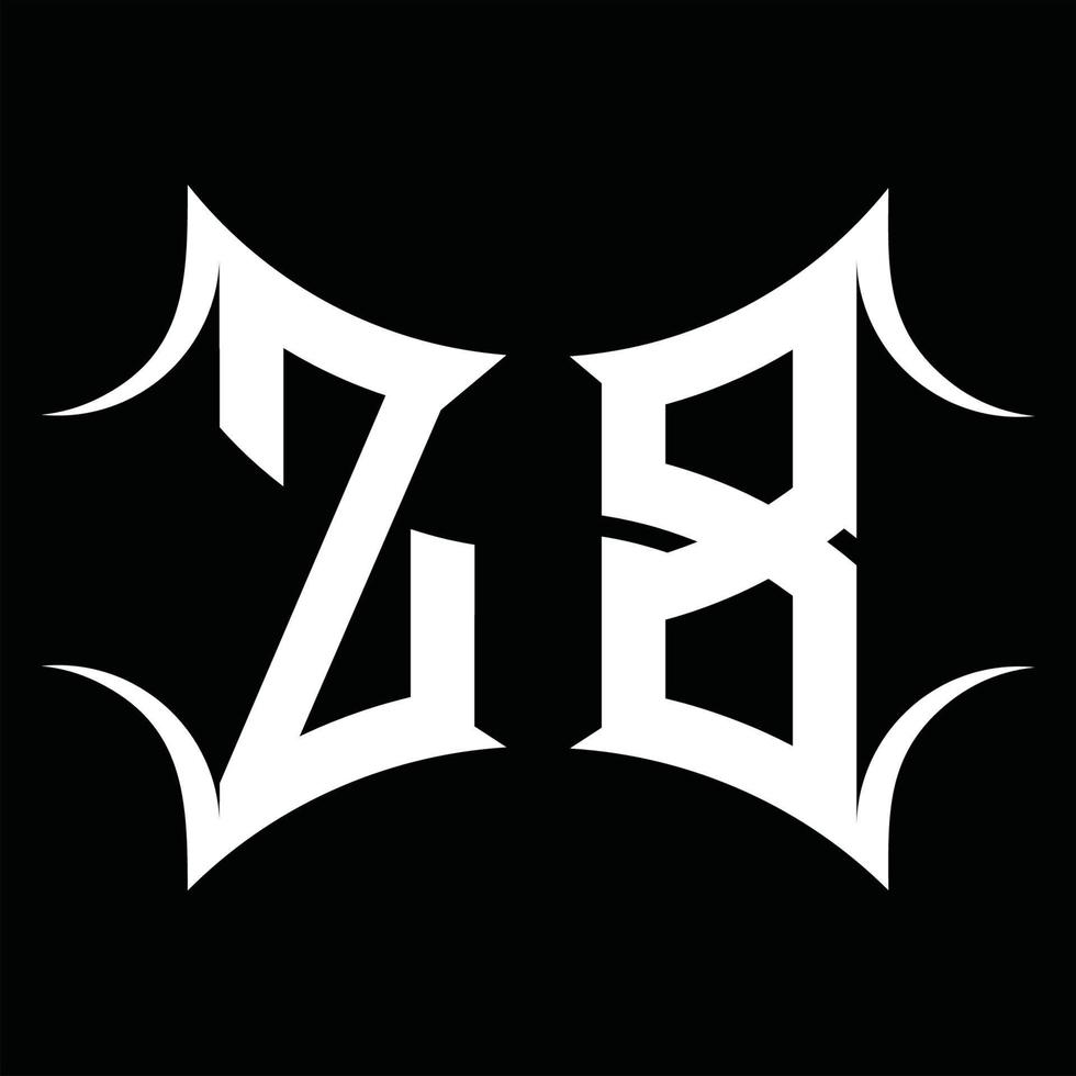 zb-Logo-Monogramm mit abstrakter Form-Design-Vorlage vektor