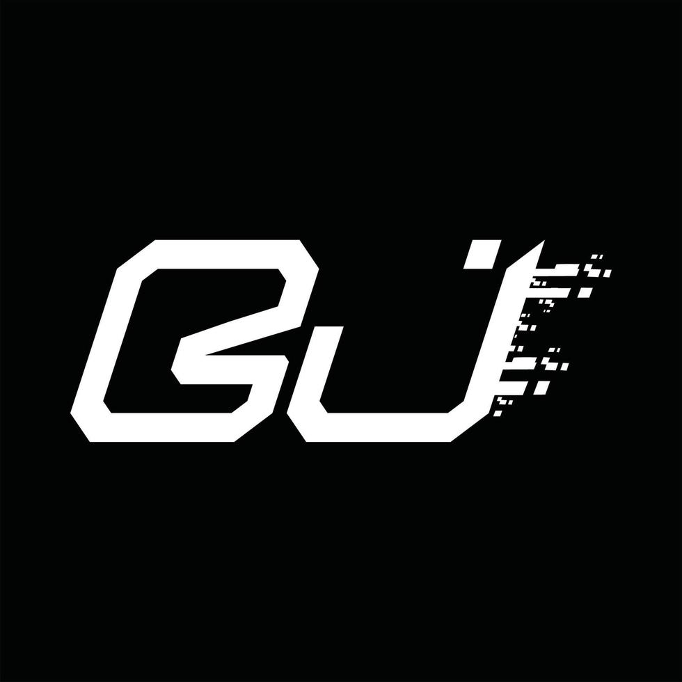 Designvorlage für bj-Logo-Monogramm mit abstrakter Geschwindigkeitstechnologie vektor