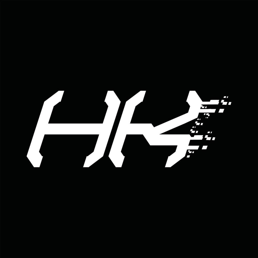 Designvorlage für hk-Logo-Monogramm mit abstrakter Geschwindigkeitstechnologie vektor
