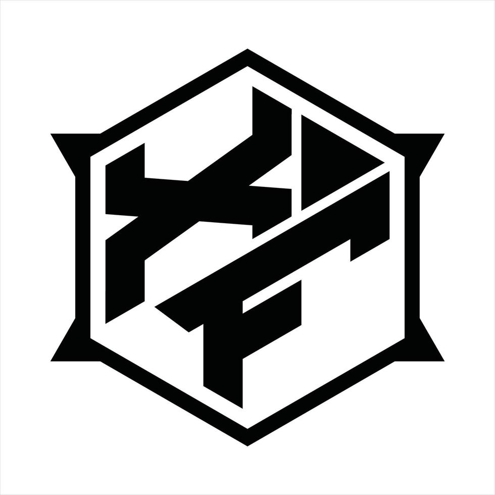 xf logotyp monogram design mall vektor