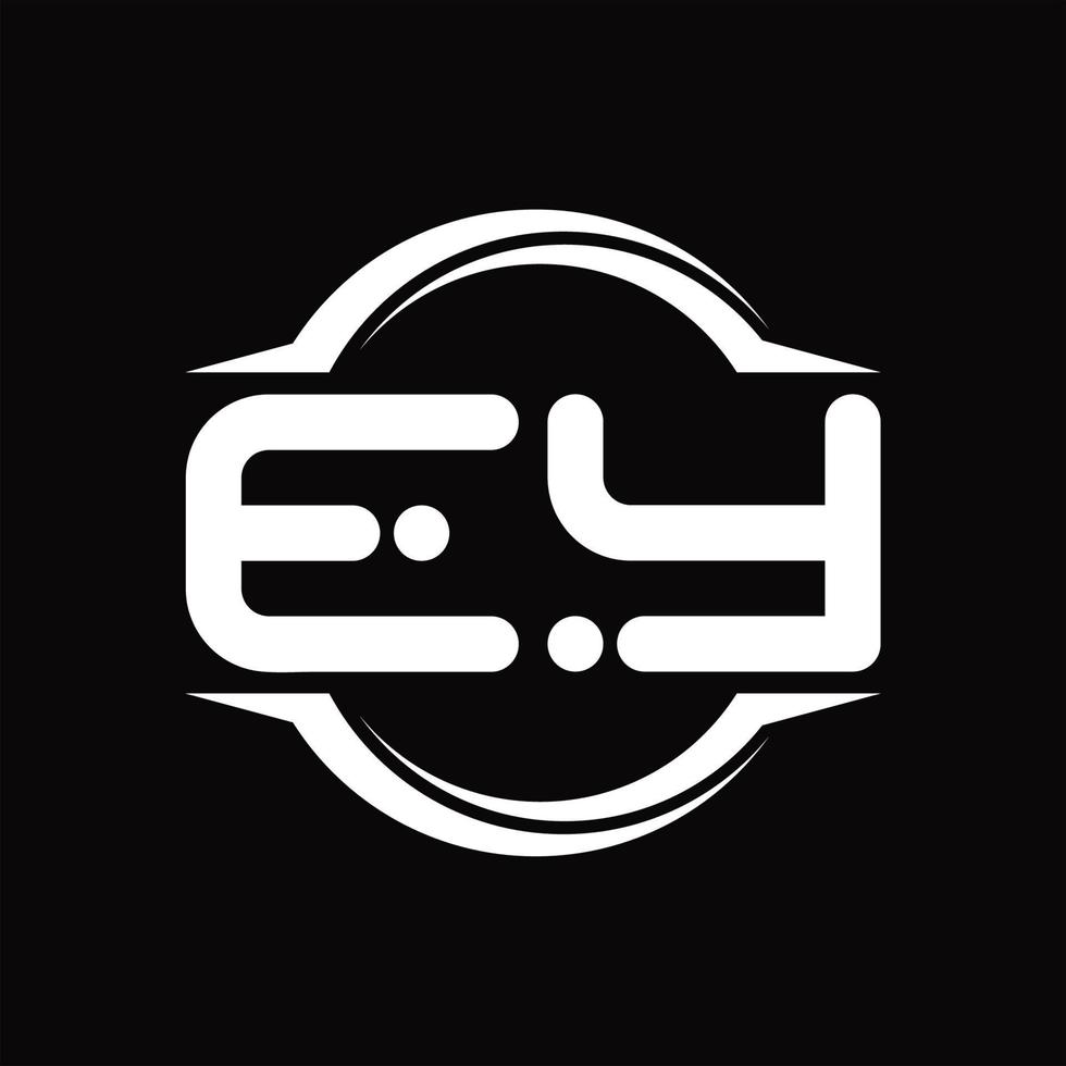 Ey-Logo-Monogramm mit kreisrunder Scheibenform-Designvorlage vektor