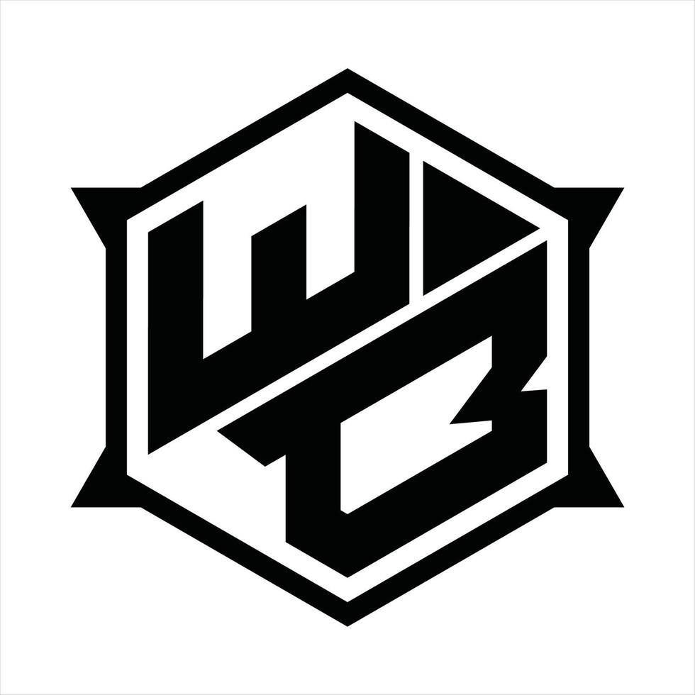 wb logotyp monogram design mall vektor