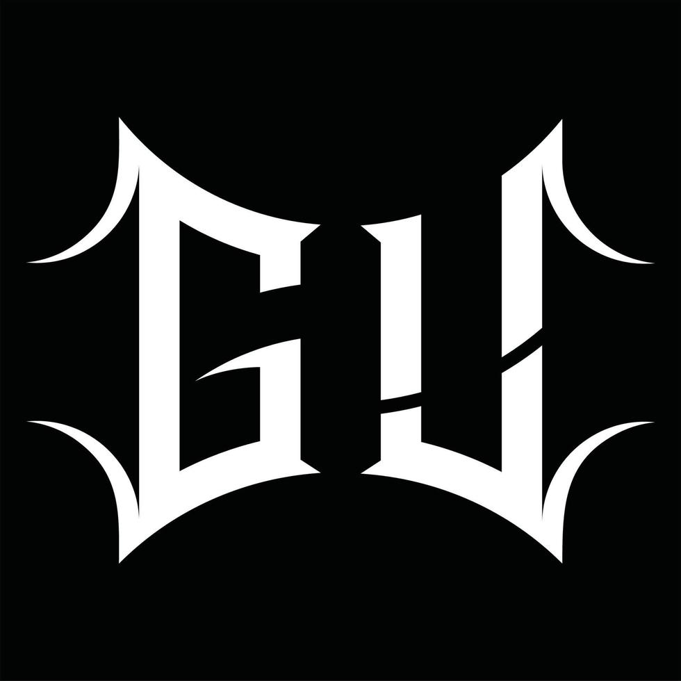 gu-Logo-Monogramm mit abstrakter Form-Design-Vorlage vektor