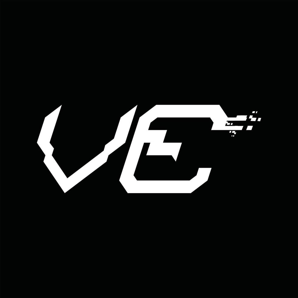 VE-Logo-Monogramm abstrakte Geschwindigkeitstechnologie-Designvorlage vektor