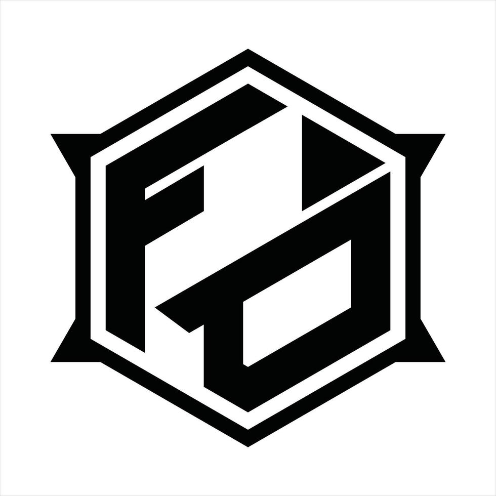 fo-Logo-Monogramm-Design-Vorlage vektor