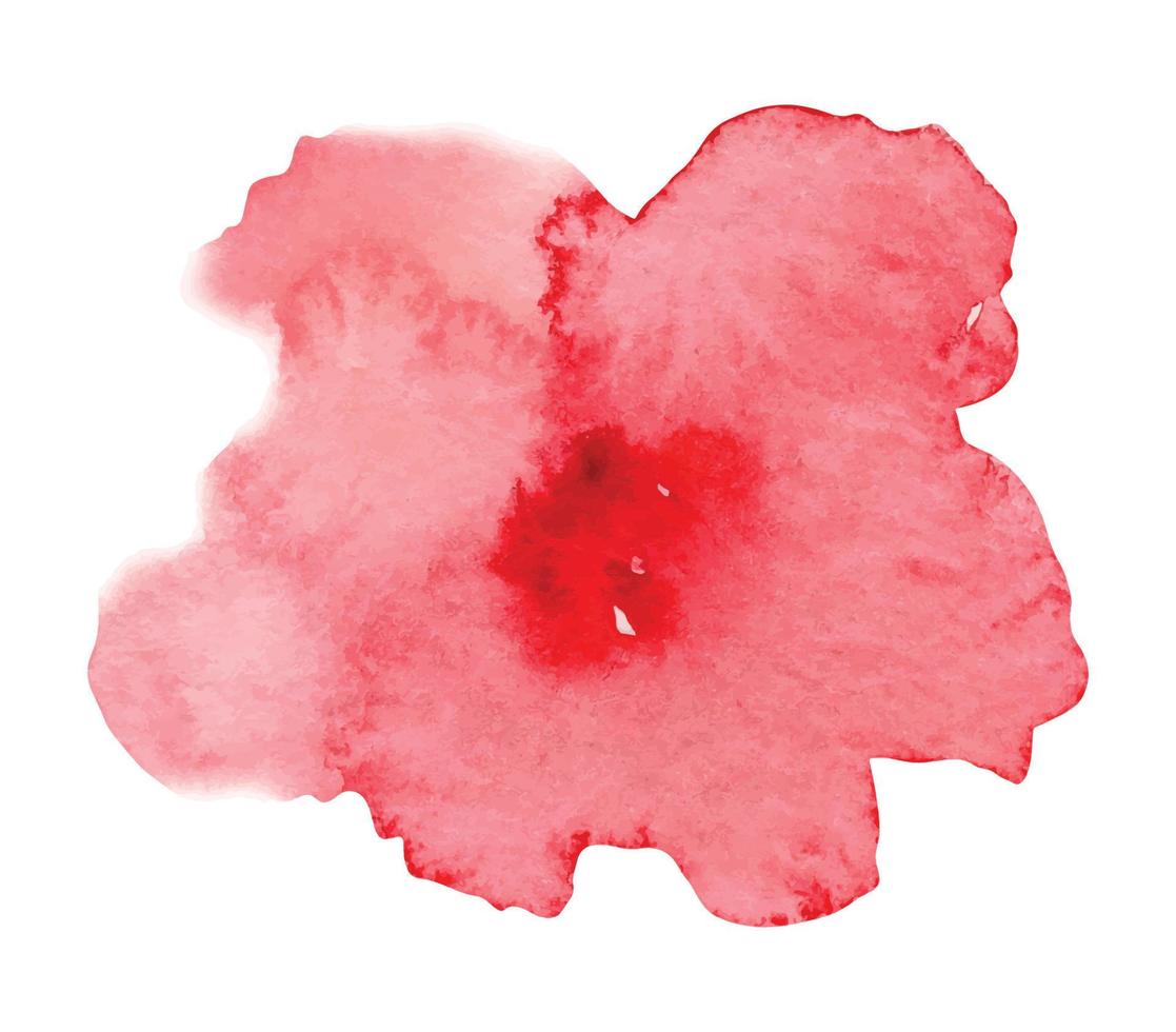 abstrakte Aquarell rote rosa Blume auf isoliertem Hintergrund. hand gezeichnete blumenillustration für grußkarten oder hochzeitseinladungen. botanische sommerzeichnung von bunter rose im aquarellstil vektor