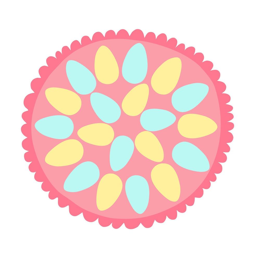 färgad ägg på tallrik topp se vektor illustration. påsk traditionell måltid