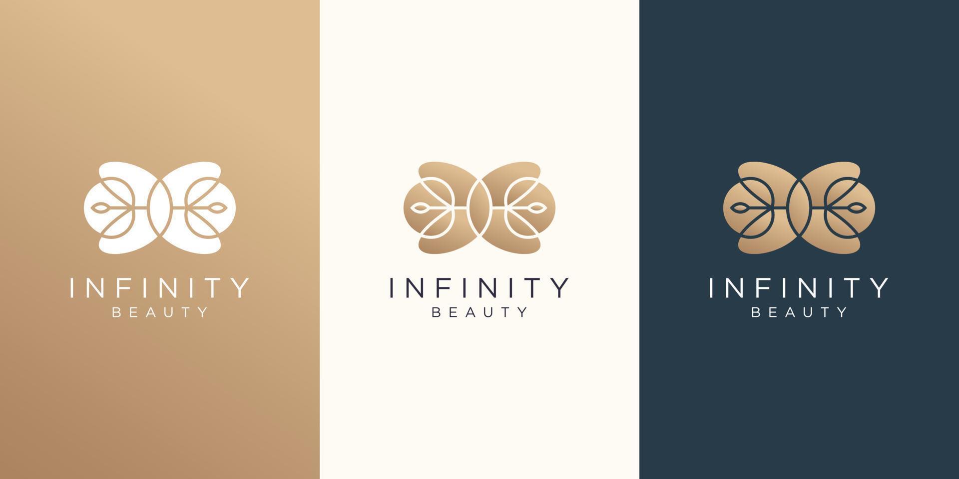 Infinity-Schönheits-Logo-Vorlage. kreative Verlaufsfarbe, Beauty-Spa-Logo, abstraktes Konzeptdesign. vektor