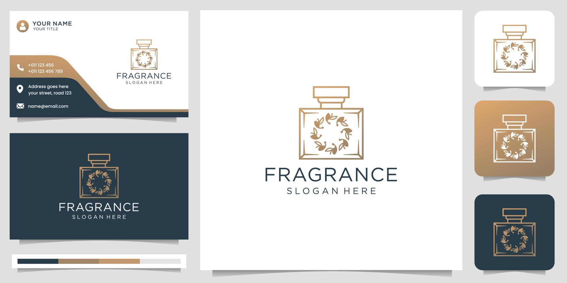 kreative minimalistische parfümflasche mit blumenrosenkonzept im linearen stillogo für luxusmode vektor