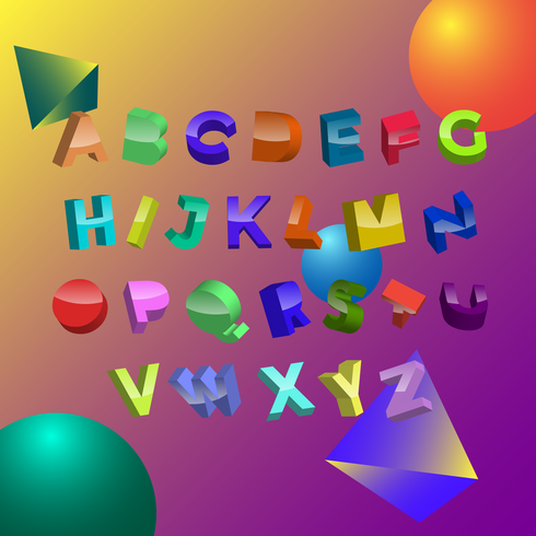 Moderne 3D-Schriftarten-Vektor vektor