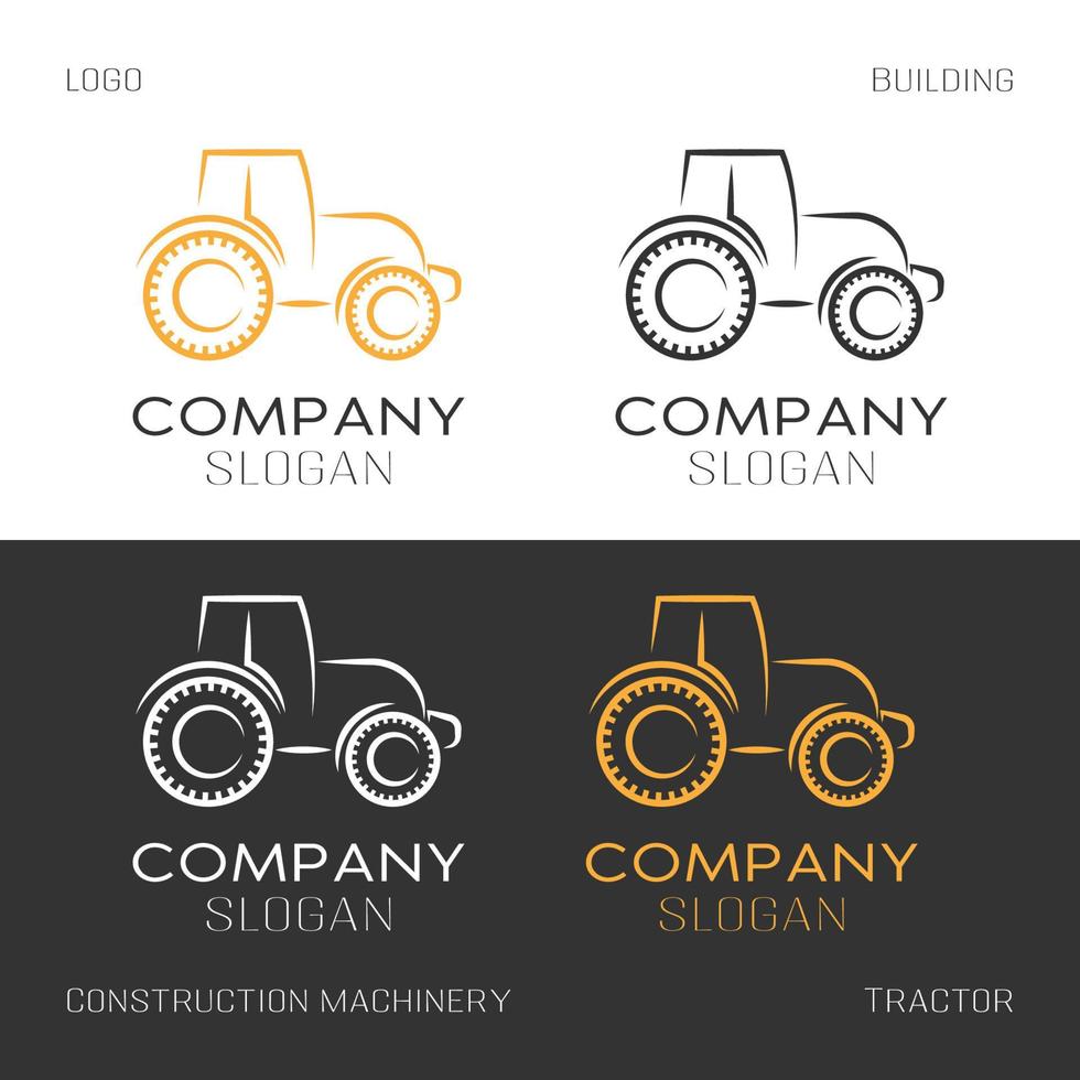 Logo-Vorlage, Baumaschinen-Logo für Bauunternehmen vektor