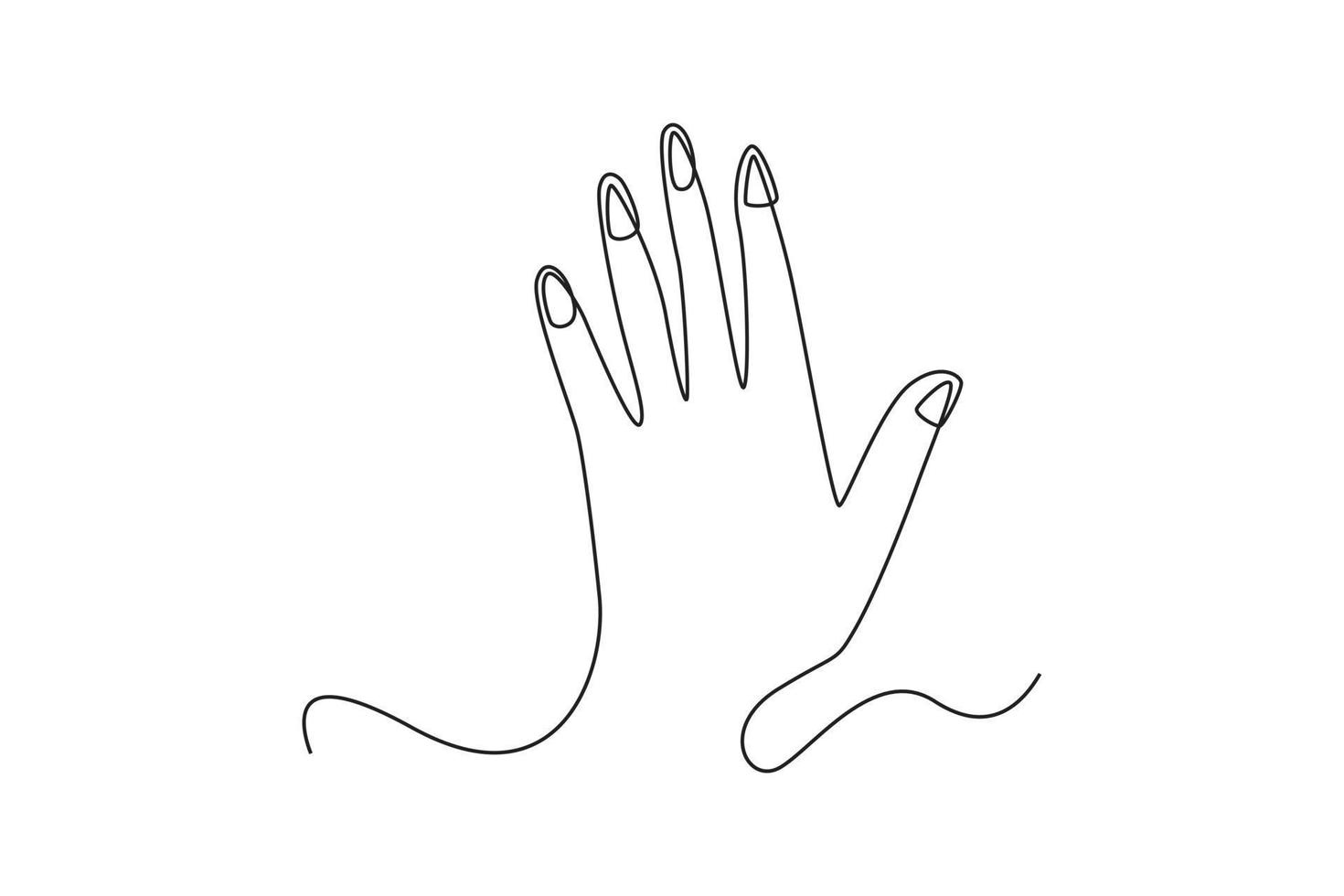 einzelne einstrichzeichnung palme, hand. Konzept des menschlichen Organs. ununterbrochene Linie zeichnen grafische Vektorillustration des Designs. vektor