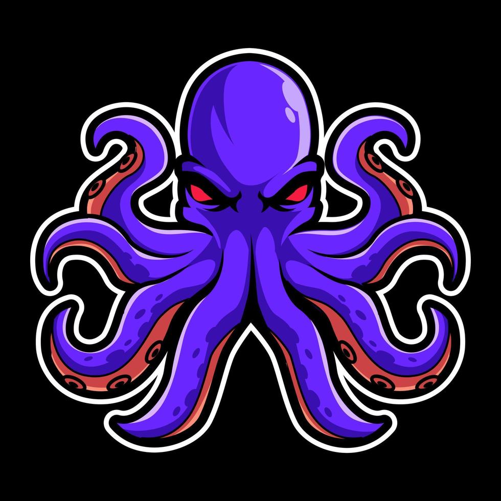 printkraken bläckfisk esport maskot logotyp design vektor