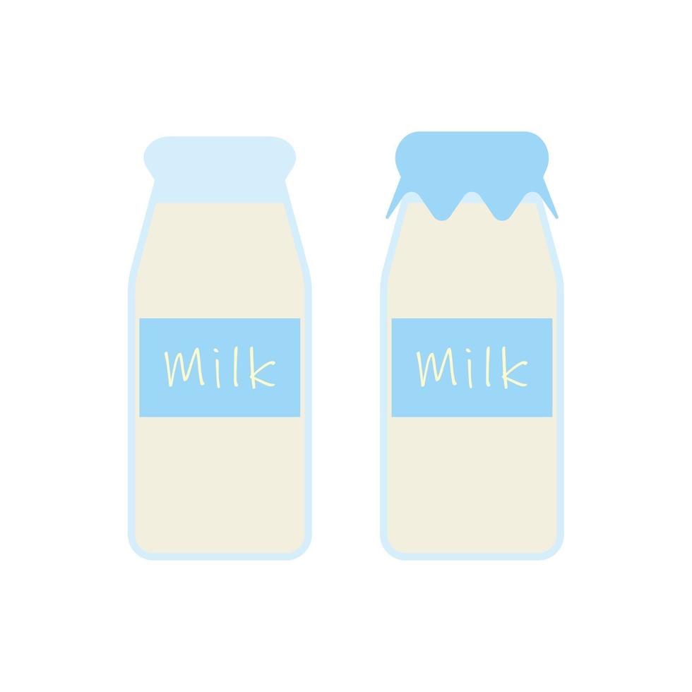 en flaska färsk mjölk platt design vektor illustration.